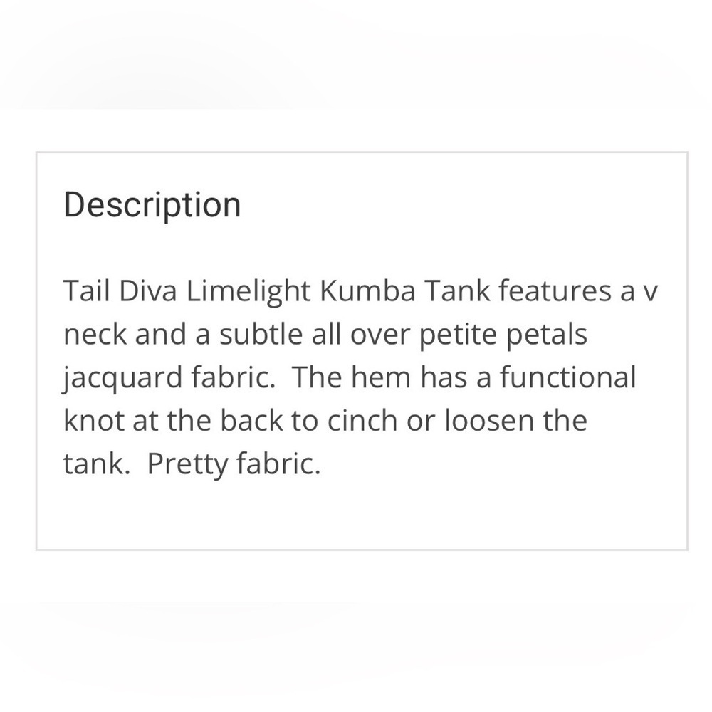 NWT Tail Women’s Khumba Tank sz M - Picture 8 of 8